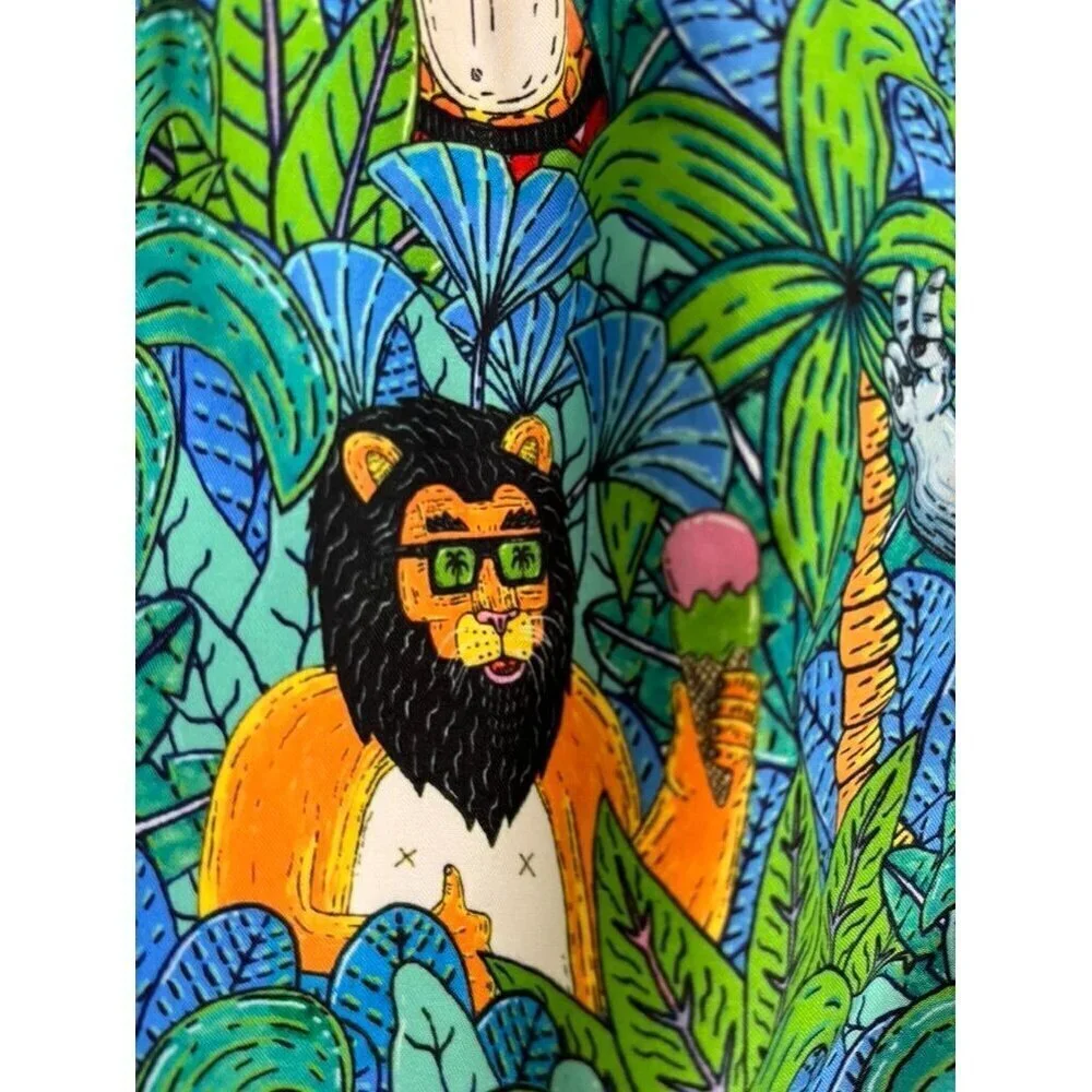Boardies Swim Shorts 9 Blue Trunks‎ Travel Classic Beach Preppy Lion Colorful